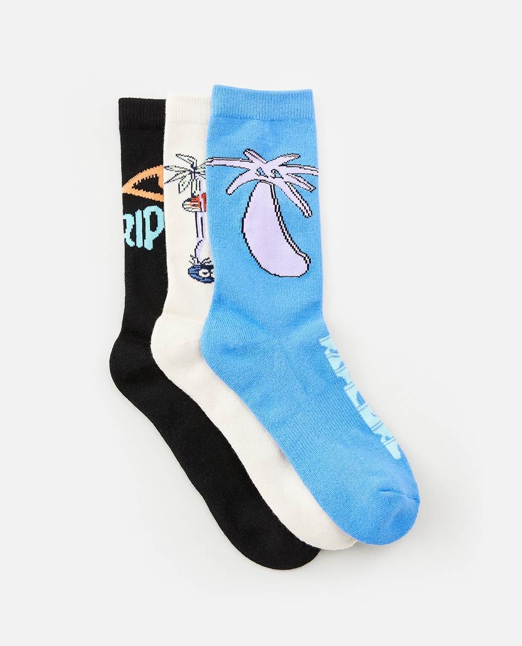 Graphic Crew Sock 3-Pack - Rip Curl