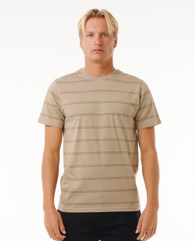 PLAIN STRIPE TEE - Sand Dune