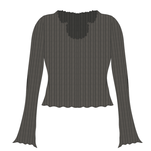 SOLEIL TEXTURED L/S TOP - Slate