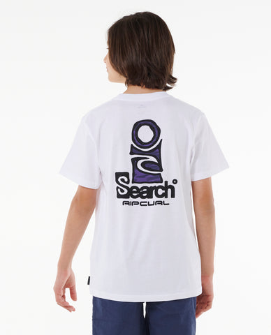 SEARCH STACK TEE - BOYS - White