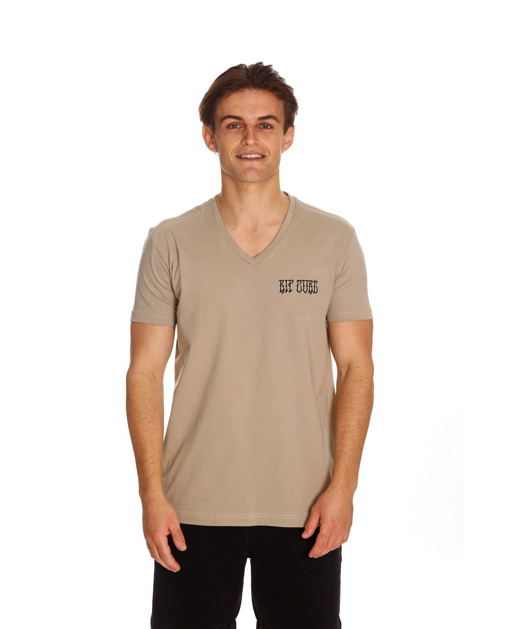 APPLE BLOCK V-NECK TEE