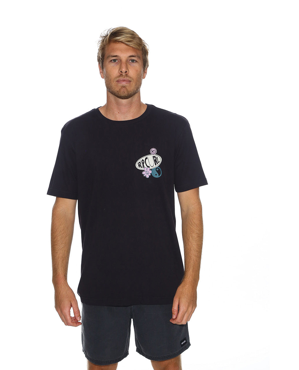 SUN BUZZED TEE - Washed Black