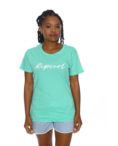 STANDARD SCRIPT TEE - Aqua