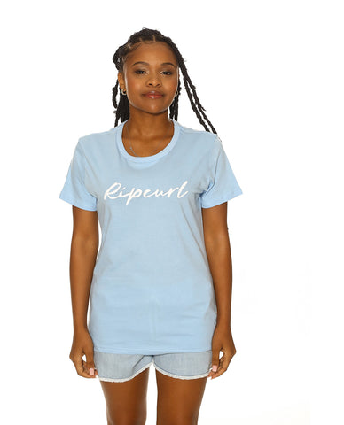 STANDARD SCRIPT TEE - Placid Blue