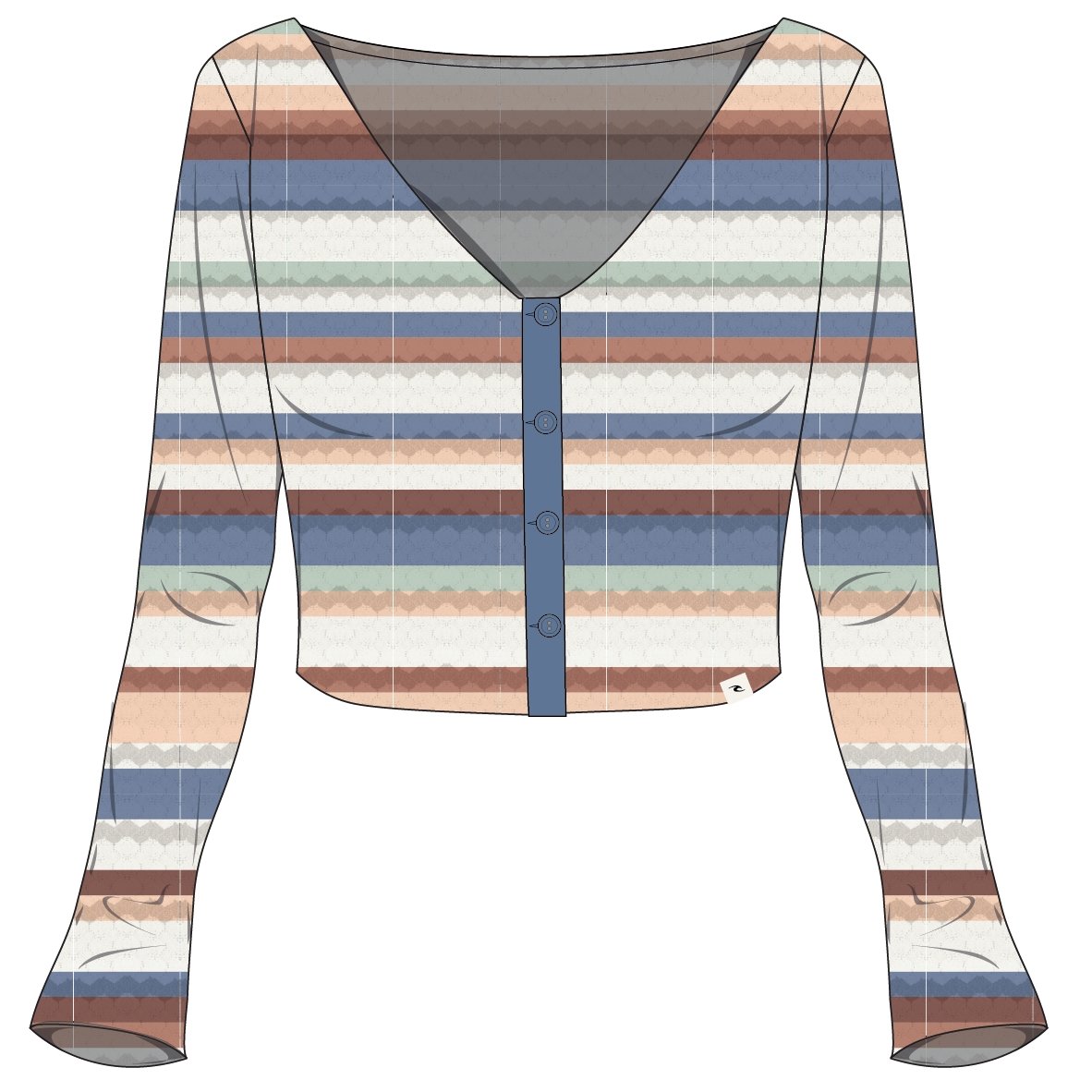 BOBBI STRIPE BUTTON THRU