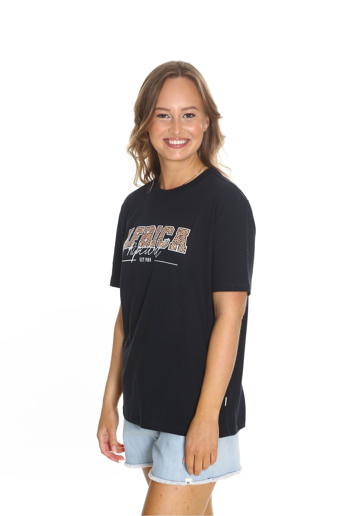 AFRICA LEOPARD PRINT TEE