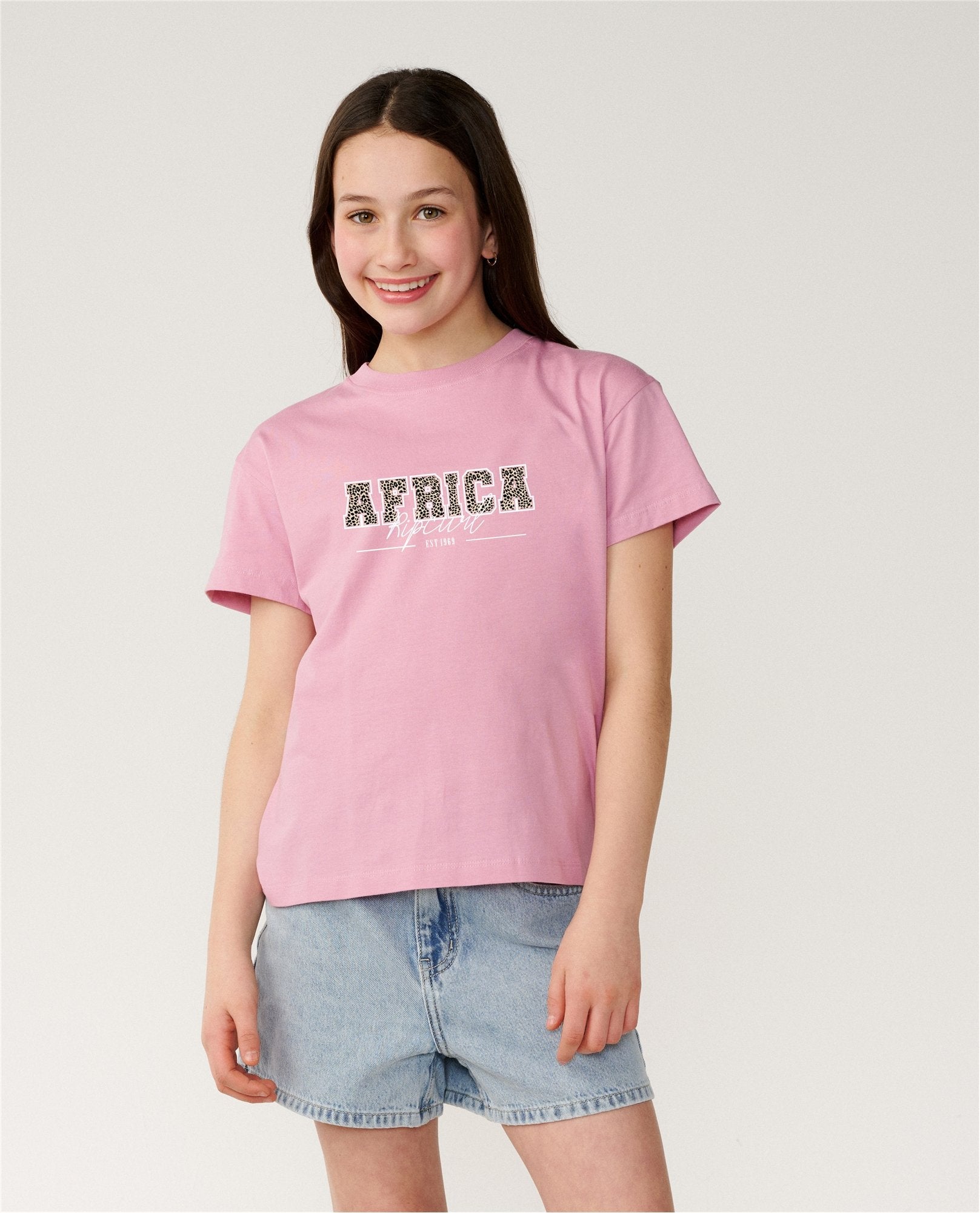 AFRICA LEOPARD PRINT TEE - GIRLS