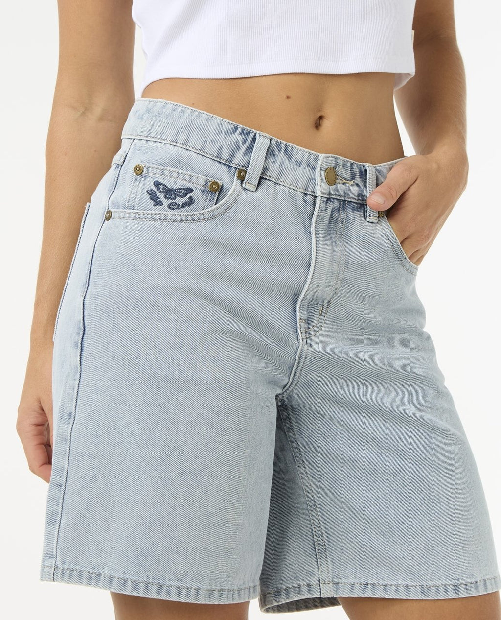 AGGIE RELAXED DENIM SHORT
