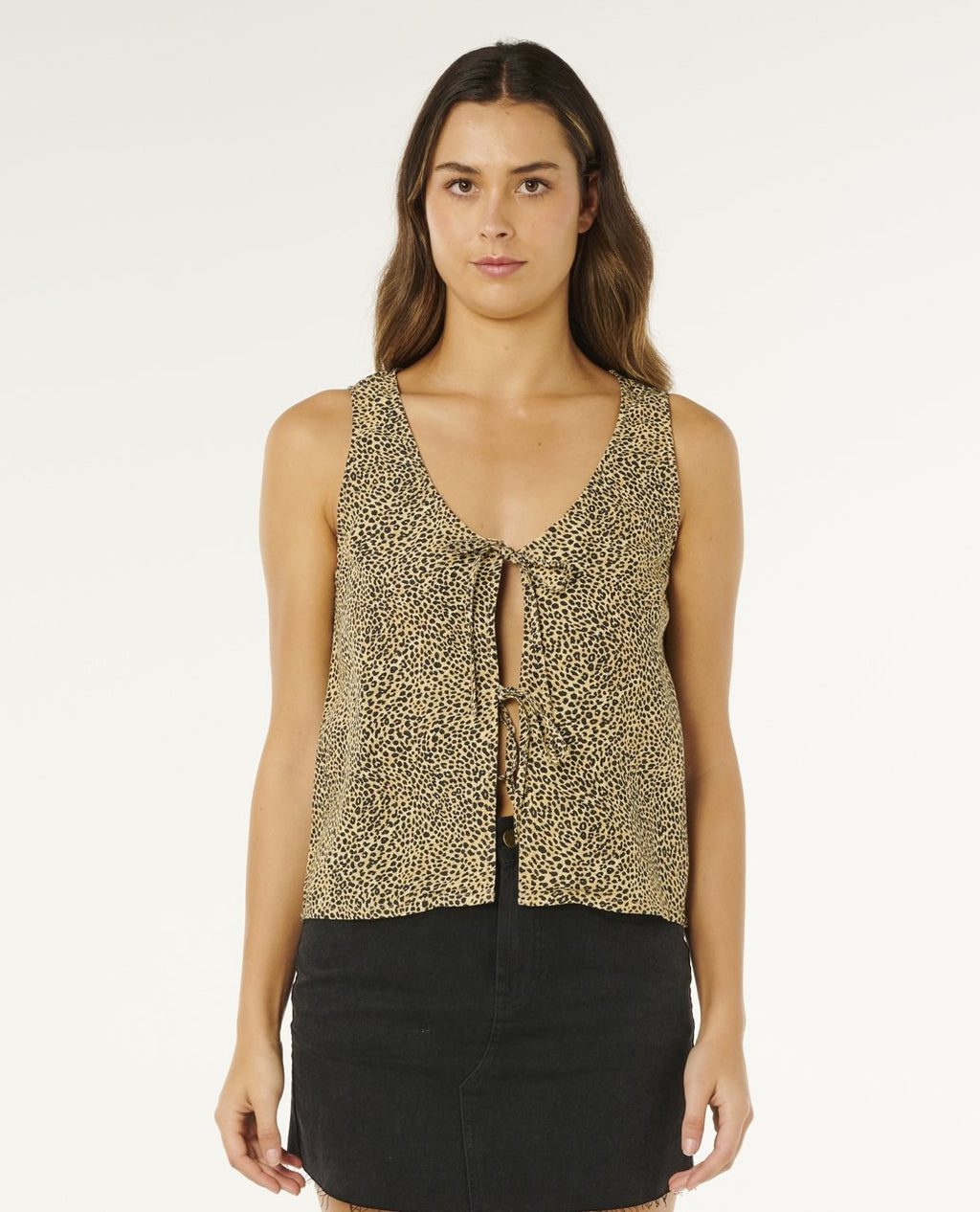 ANIMAL INSTINCTS TIE FRONT TOP