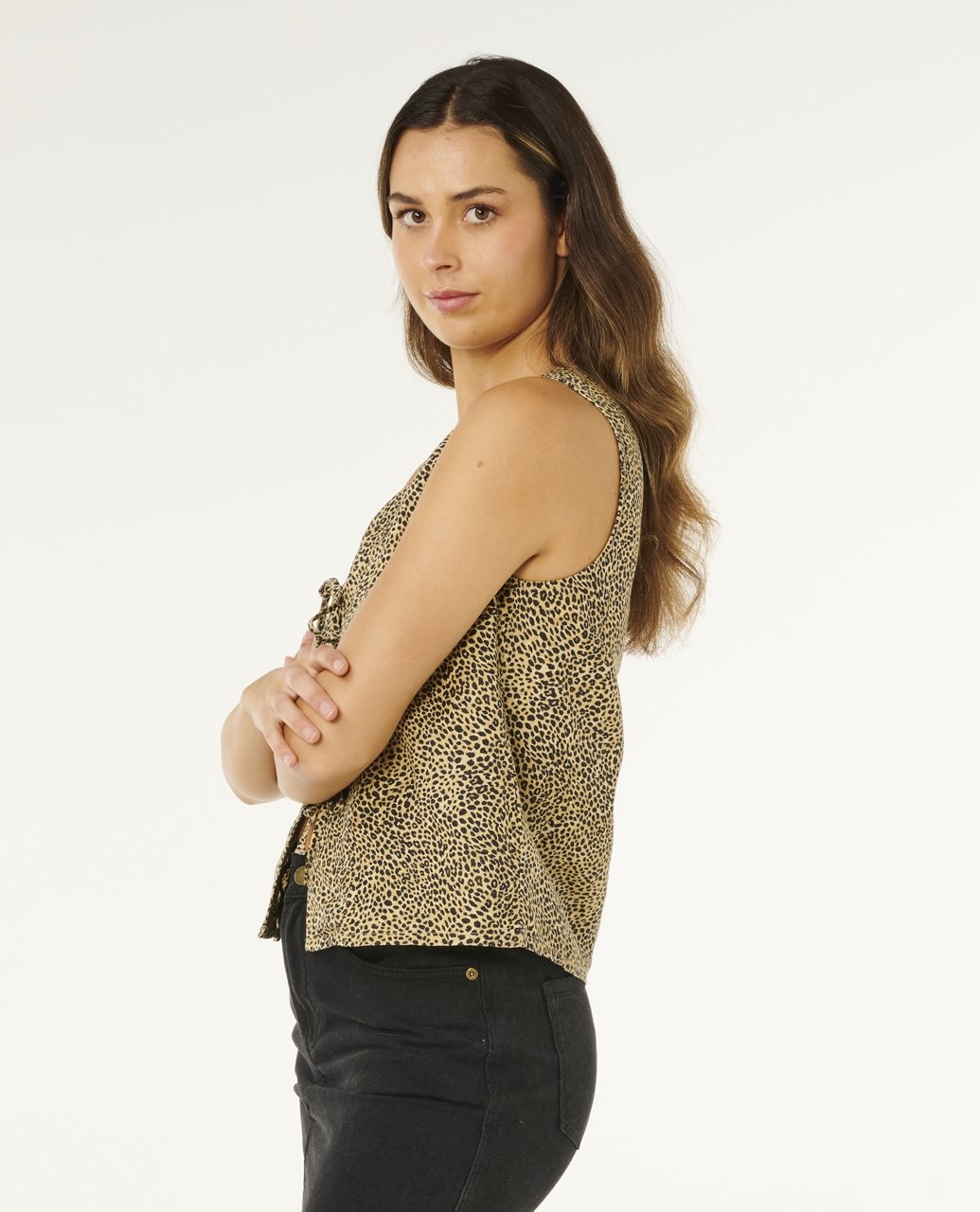 ANIMAL INSTINCTS TIE FRONT TOP