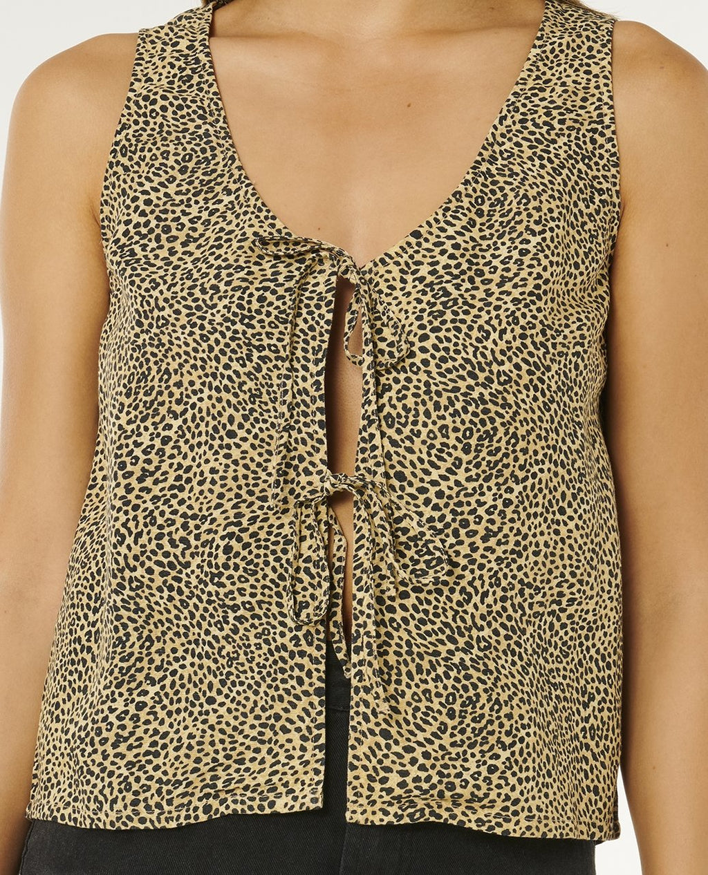 ANIMAL INSTINCTS TIE FRONT TOP