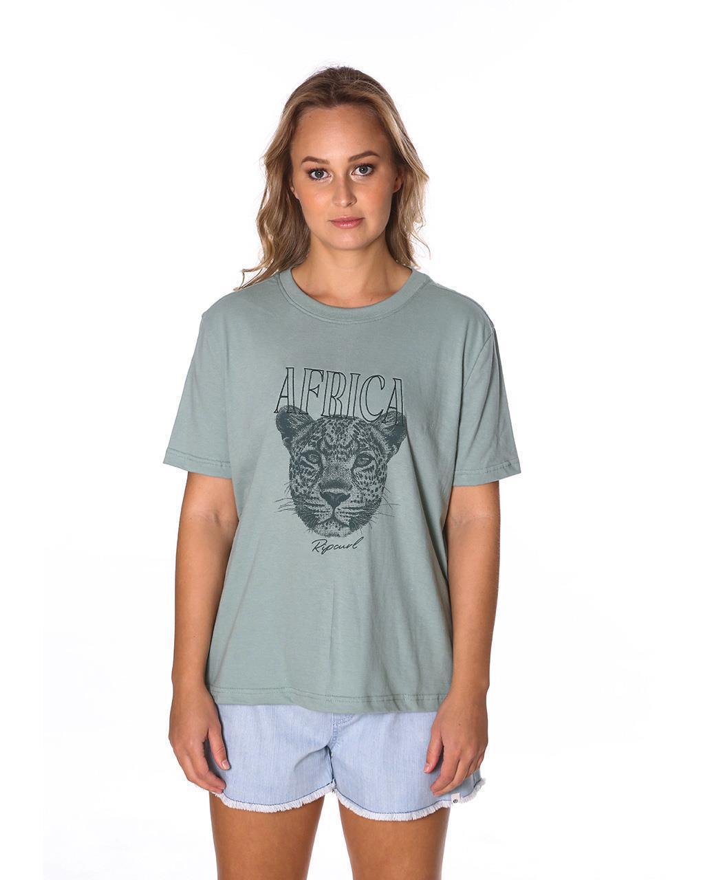 LEOPARD AFRICA EMB TEE