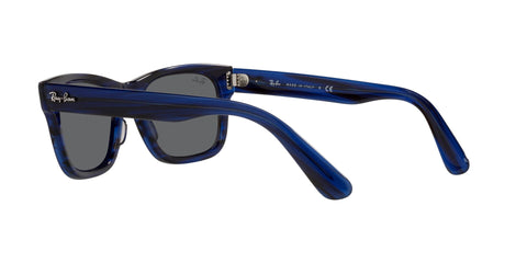 RAY-BAN MR BURBANK DARK GREY STRIPED BLUE SUNGLASSES